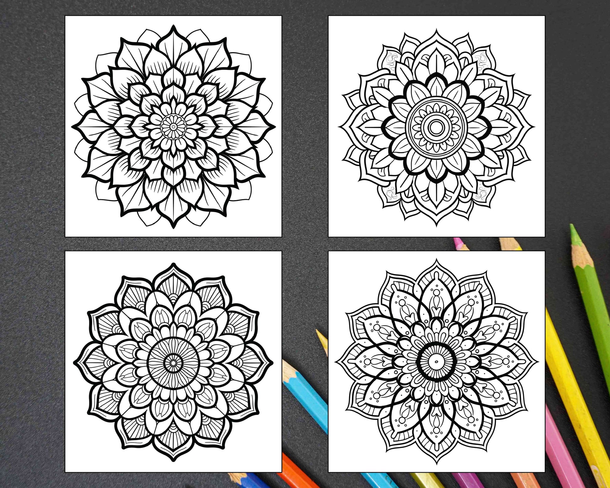 250 Mandala Adult Coloring Pages Vol.4 - RASPIEE