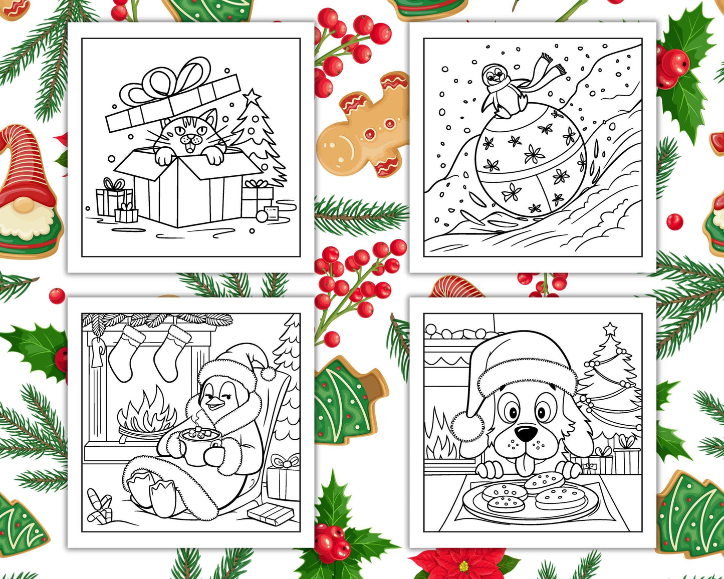 90 Bold and Easy Merry Christmas Coloring Pages - RASPIEE