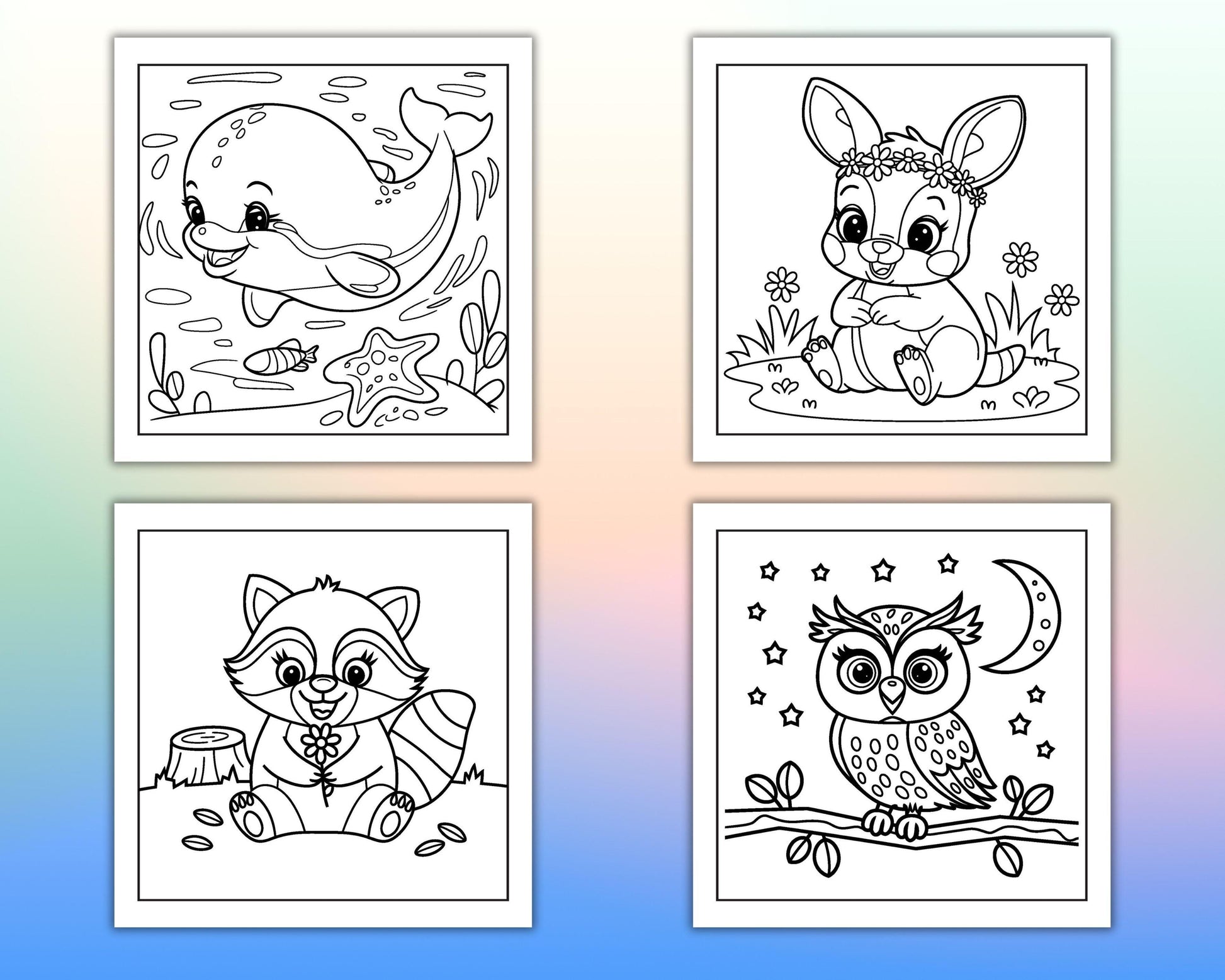 84 Bold and Easy Cute Animal Coloring Pages - RASPIEE