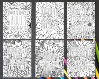 100 Free Motivational Quotes Adult Coloring Pages Printable PDF Instan ...