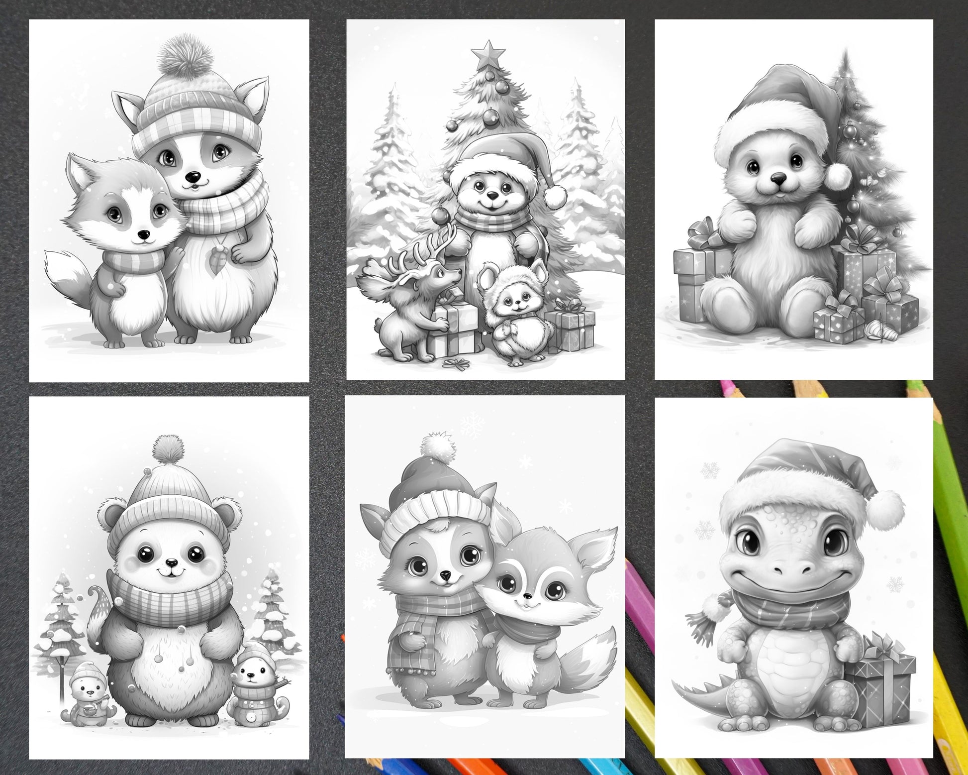 Christmas Critters Coloring Pages, Grayscale Coloring Printables, Adult and Kids Coloring Sheets, Holiday DIY Crafts, Festive Animals, Winter Relaxation Coloring, Xmas Stress-Relief Coloring, Printable Seasonal Decorations, Cute Christmas Creatures, Family Coloring Fun, Christmas Coloring Sheets, Winter Coloring Pages, Holiday Coloring Pages, Xmas Coloring Pages
