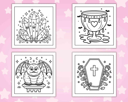 82 Bold and Easy Creepy Kawaii Coloring Pages - RASPIEE