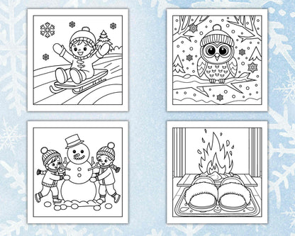 126 Bold and Easy Cozy Winter Coloring Pages - RASPIEE