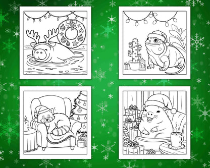 114 Bold and Easy Festive Corner Christmas Coloring Pages - RASPIEE