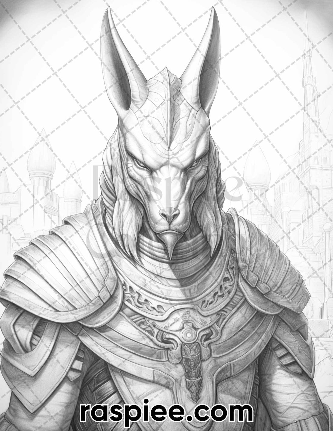 52 Mythology Gods Grayscale Coloring Pages for Adults, Printable PDF I