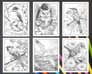 50 Beautiful Birds Adult Coloring Pages Printable PDF Instant Download ...