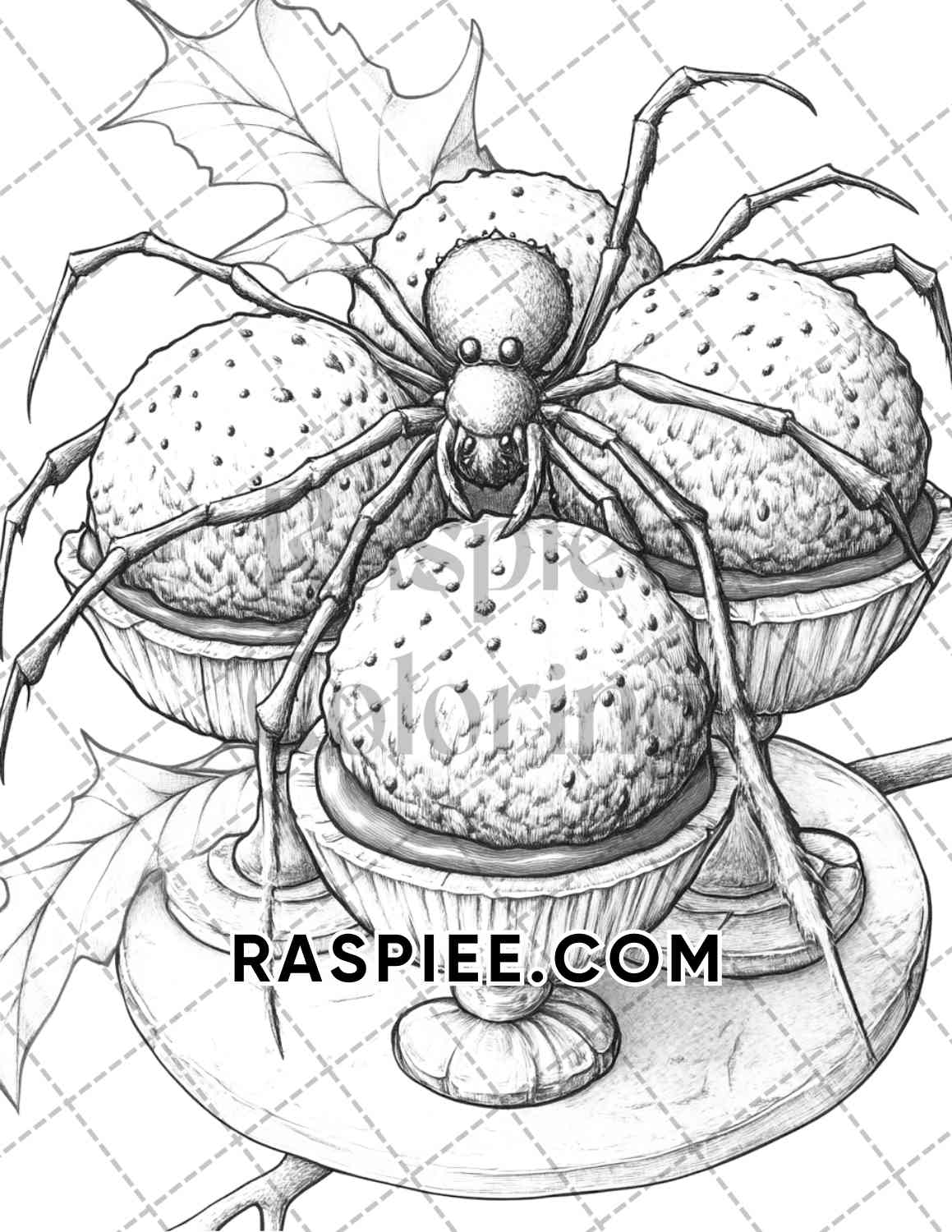 Spooky Desserts Halloween Adult Coloring Pages Printable PDF