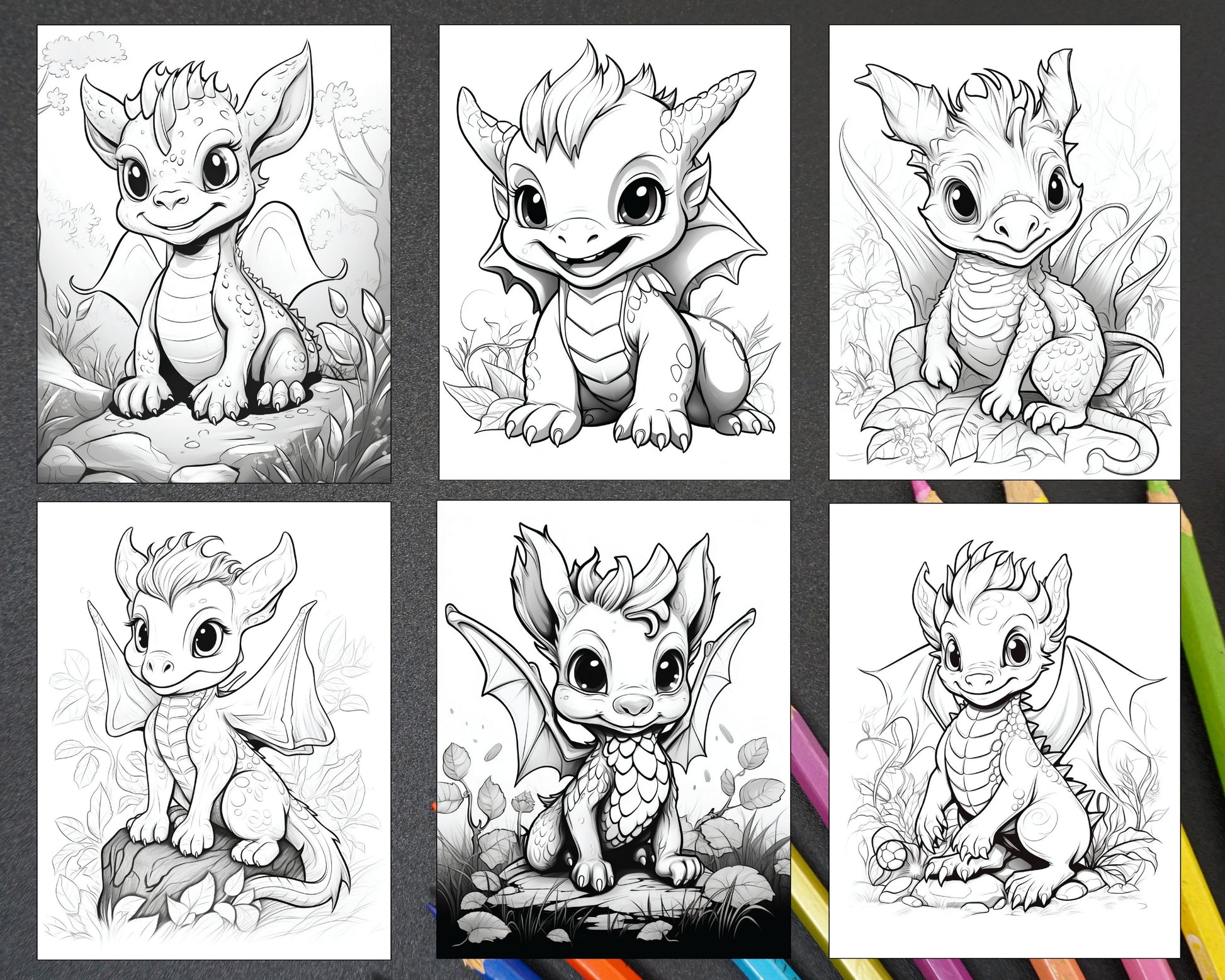 200 Woodland Baby Dragons Coloring Pages for Kids