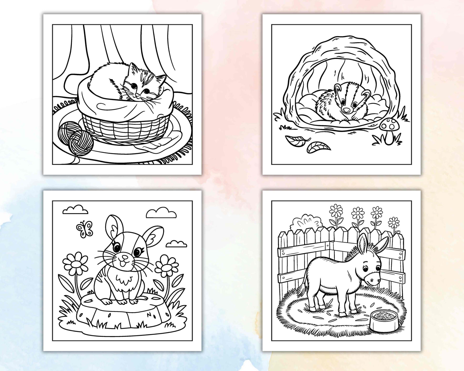 85 Bold and Easy Cozy Animal Coloring Pages - RASPIEE