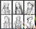 60 Traditional Russian Girls Grayscale Adult Coloring Pages, Printable ...