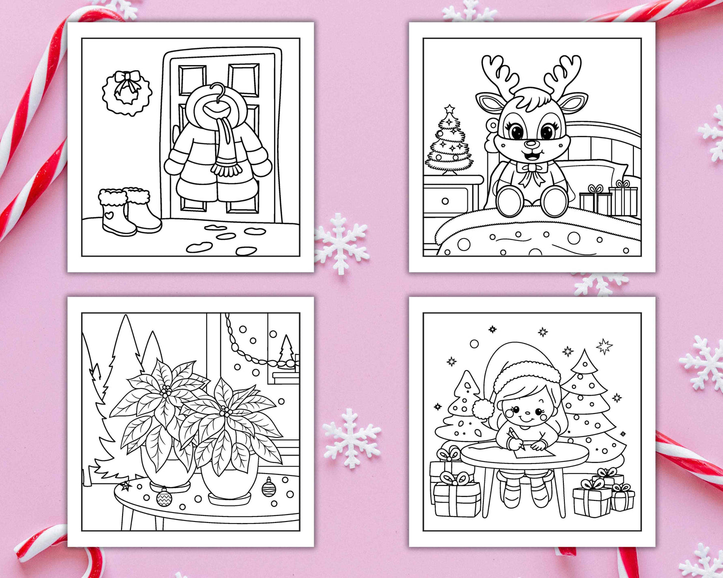 84 Bold and Easy Cozy Girl Christmas Coloring Pages - RASPIEE