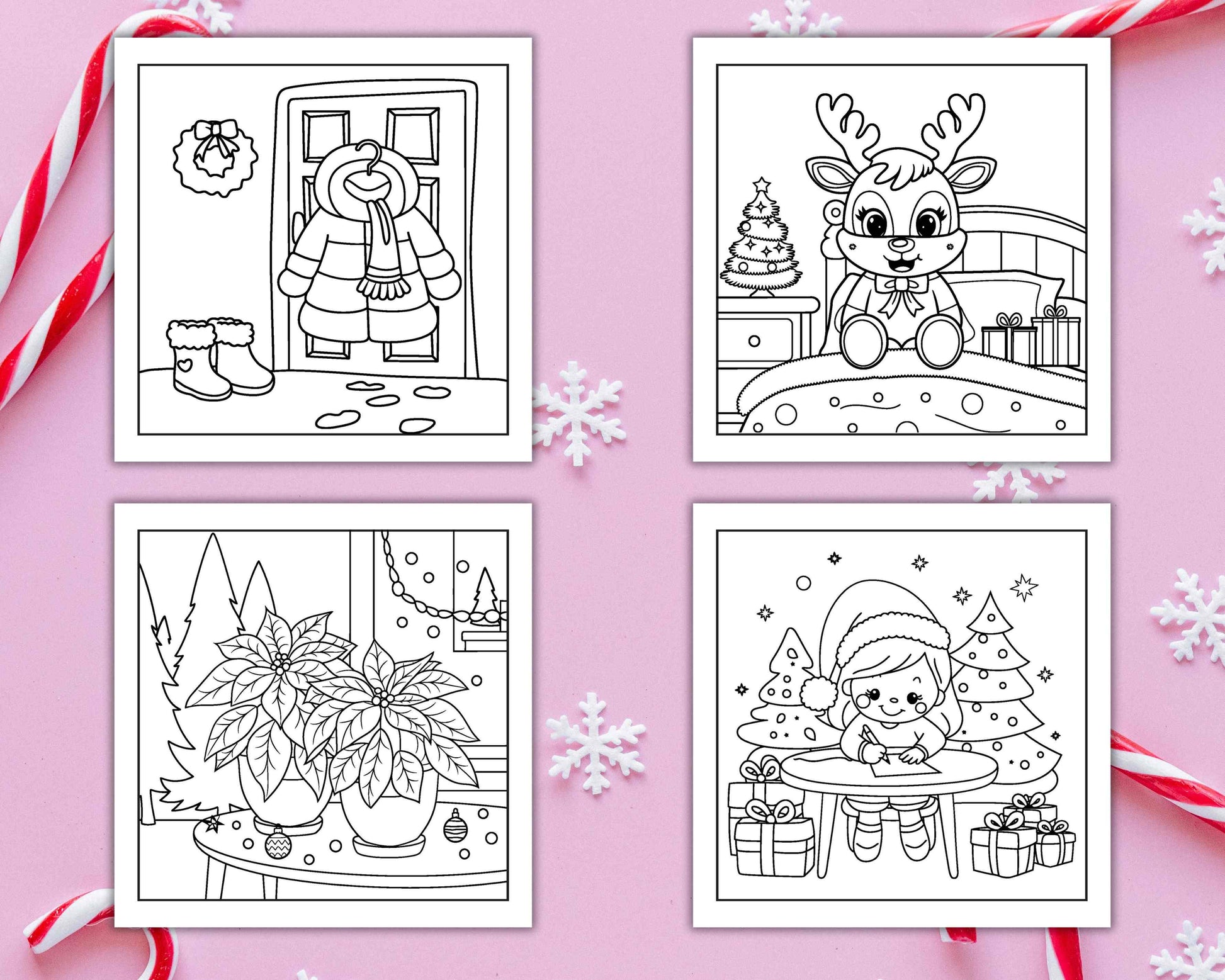 84 Bold and Easy Cozy Girl Christmas Coloring Pages - RASPIEE