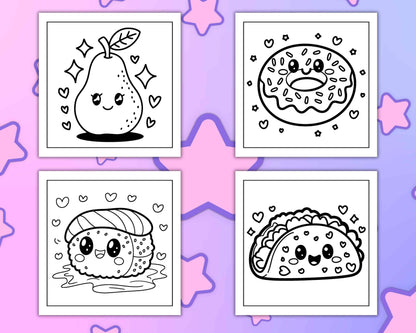 189 Bold and Easy Kawaii Food Coloring Pages - RASPIEE