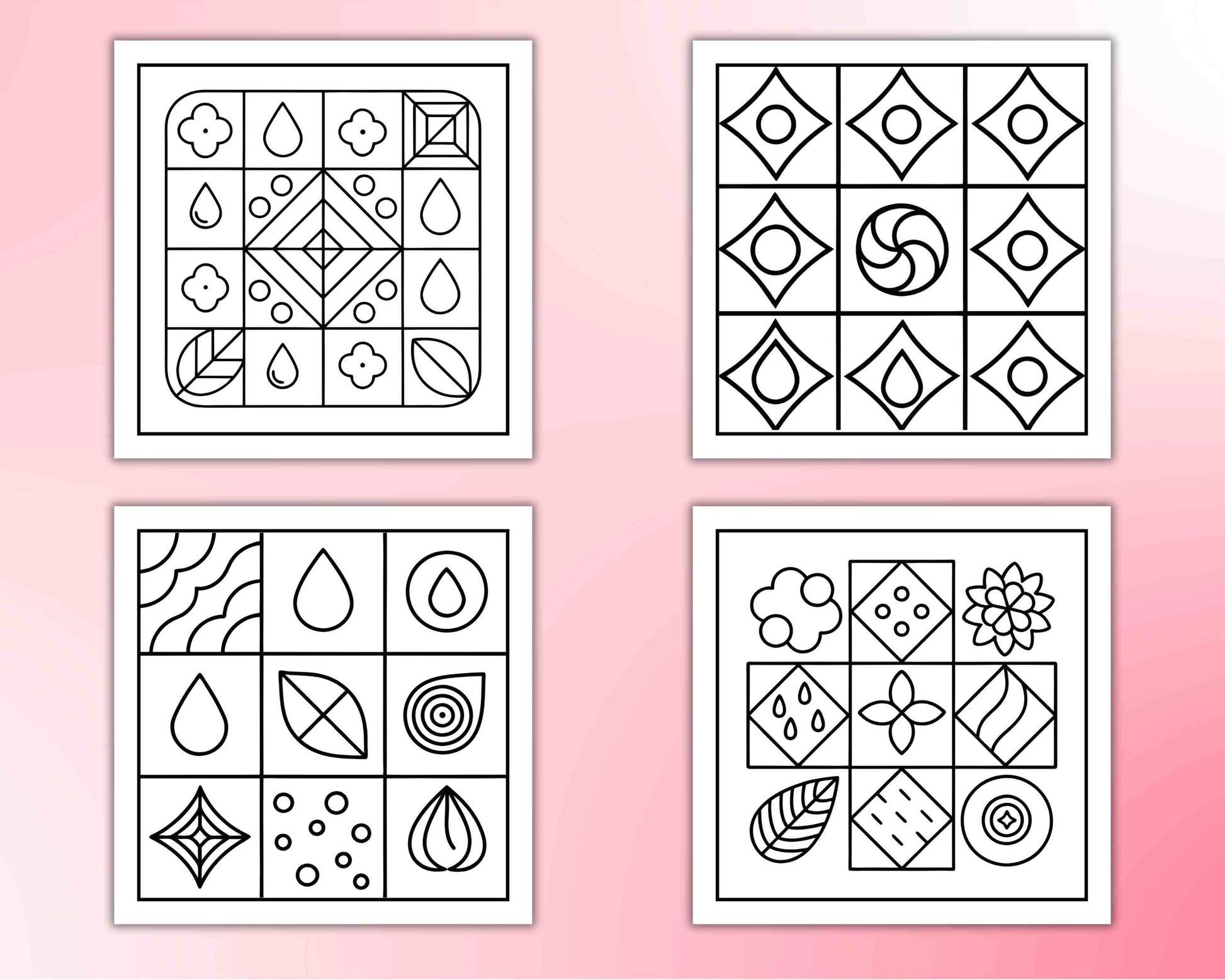 120 Bold and Easy Comfy Patterns Coloring Pages - RASPIEE