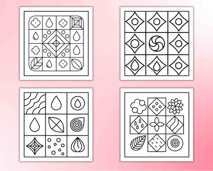 120 Bold and Easy Comfy Patterns Coloring Pages - RASPIEE