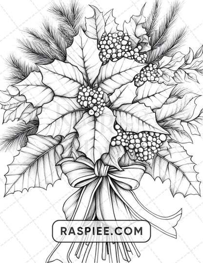 77 Winter Flowers Adult Coloring Pages