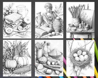 80 Still Life Adult Coloring Pages - RASPIEE