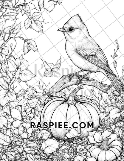 Hello Autumn Adult Coloring Pages Printable PDF Instant Download