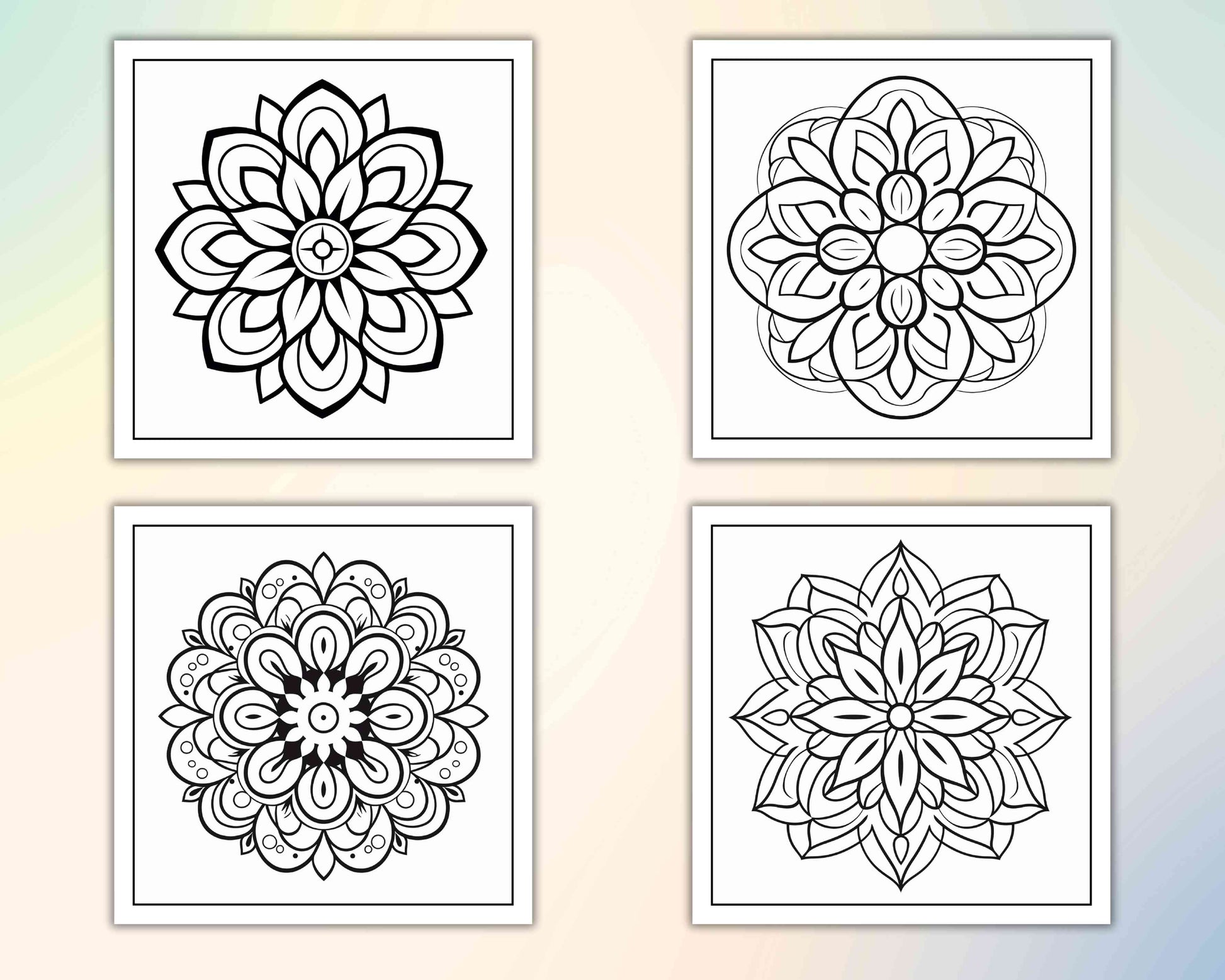 134 Bold and Easy Mandala Coloring Pages - RASPIEE