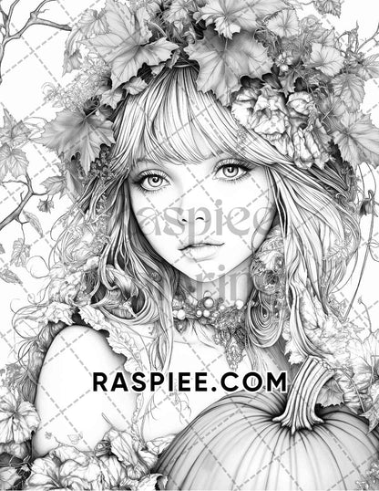 Fairy Beauties Portrait Adult Coloring Pages Printable PDF Instant Download