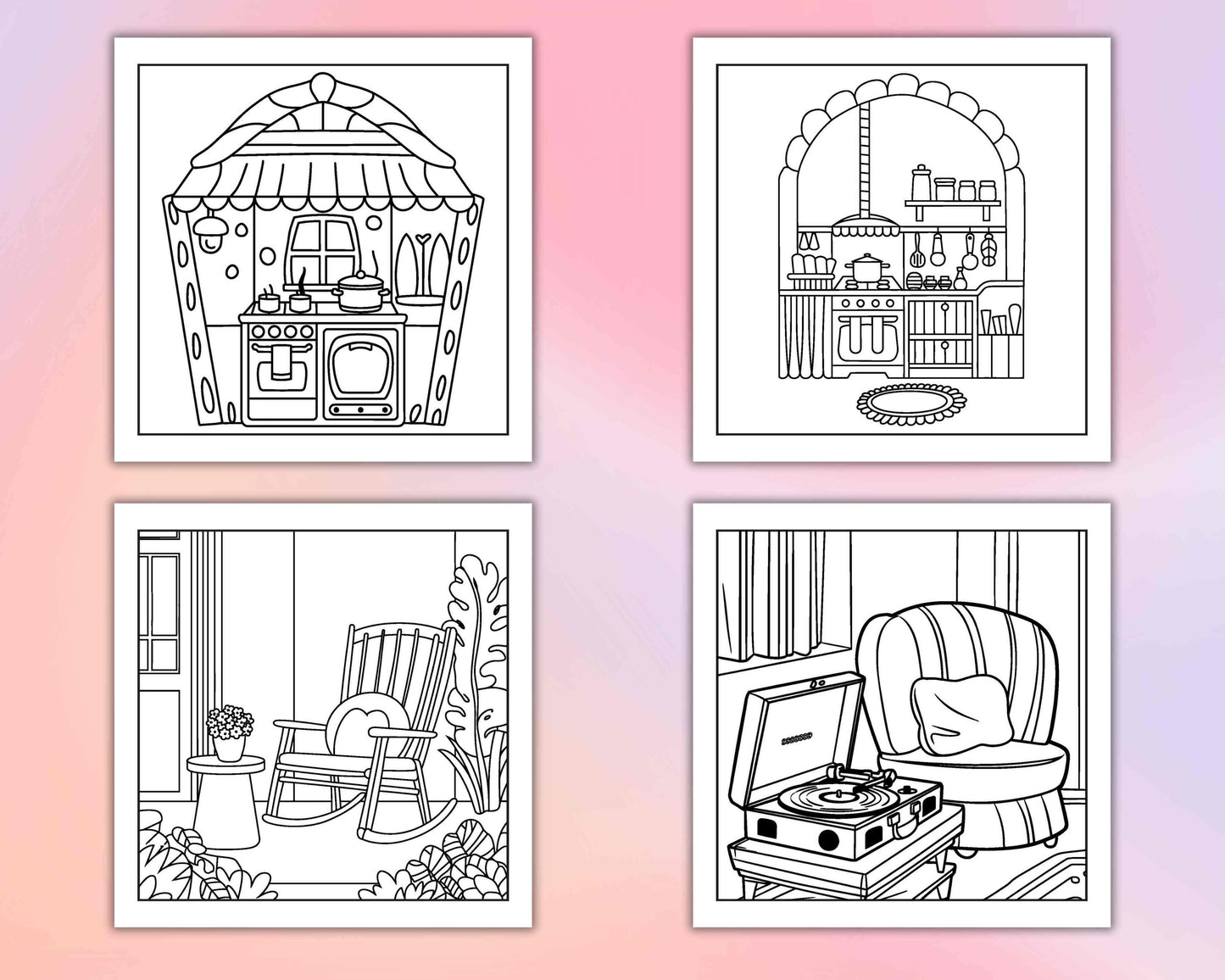 126 Bold and Easy Hygge Place Coloring Pages - RASPIEE