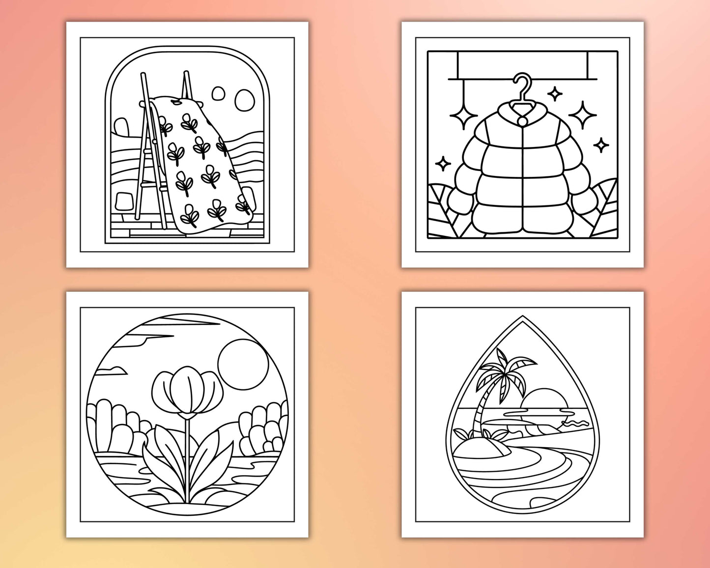 120 Bold and Easy Minimal Art Coloring Pages