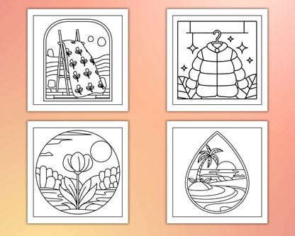 120 Bold and Easy Minimal Art Coloring Pages