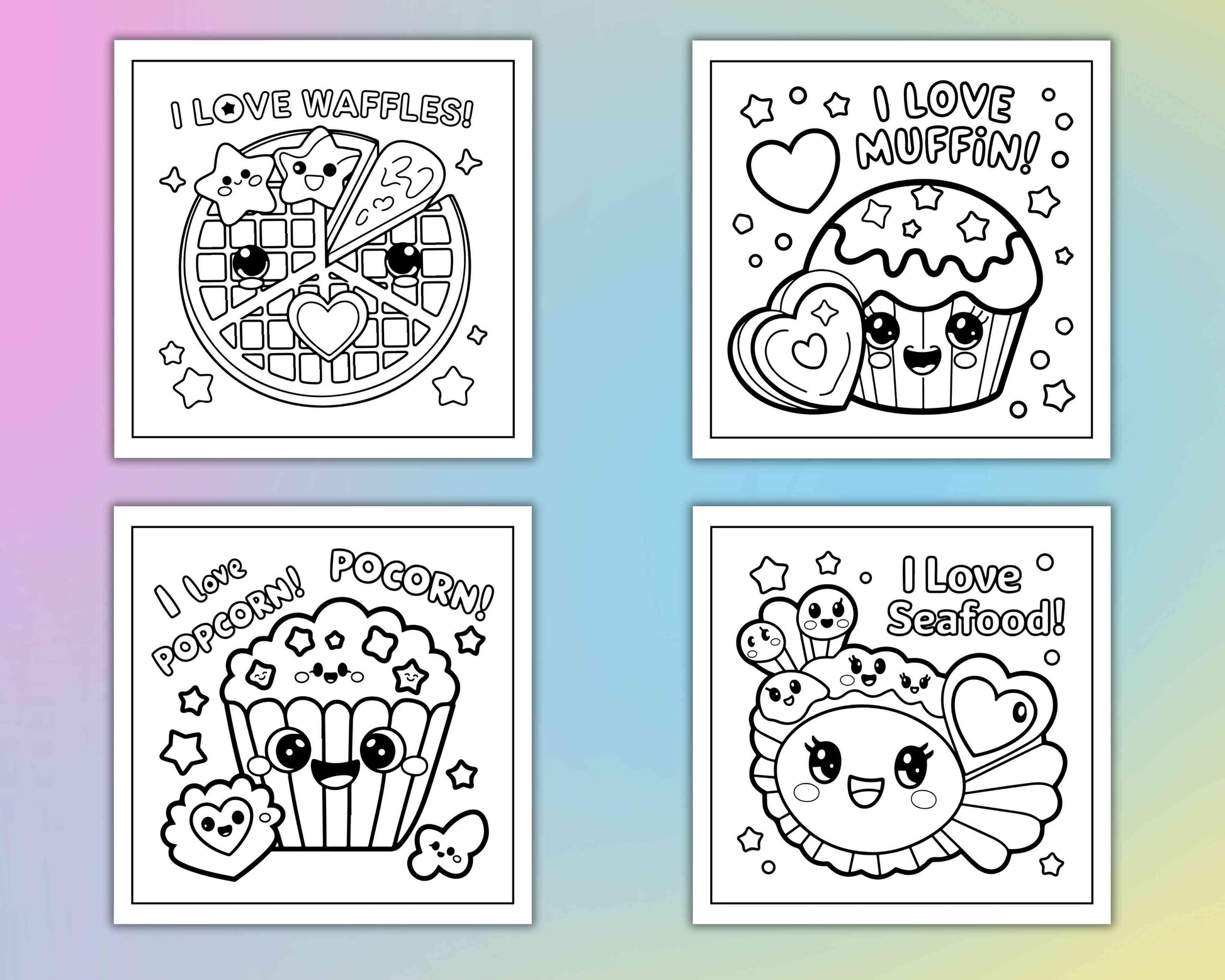 115 Bold and Easy Kawaii Food Coloring Pages - RASPIEE