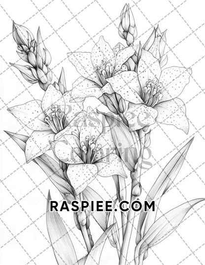 Succulent Blossoms Adult Coloring Pages Printable PDF Instant Download