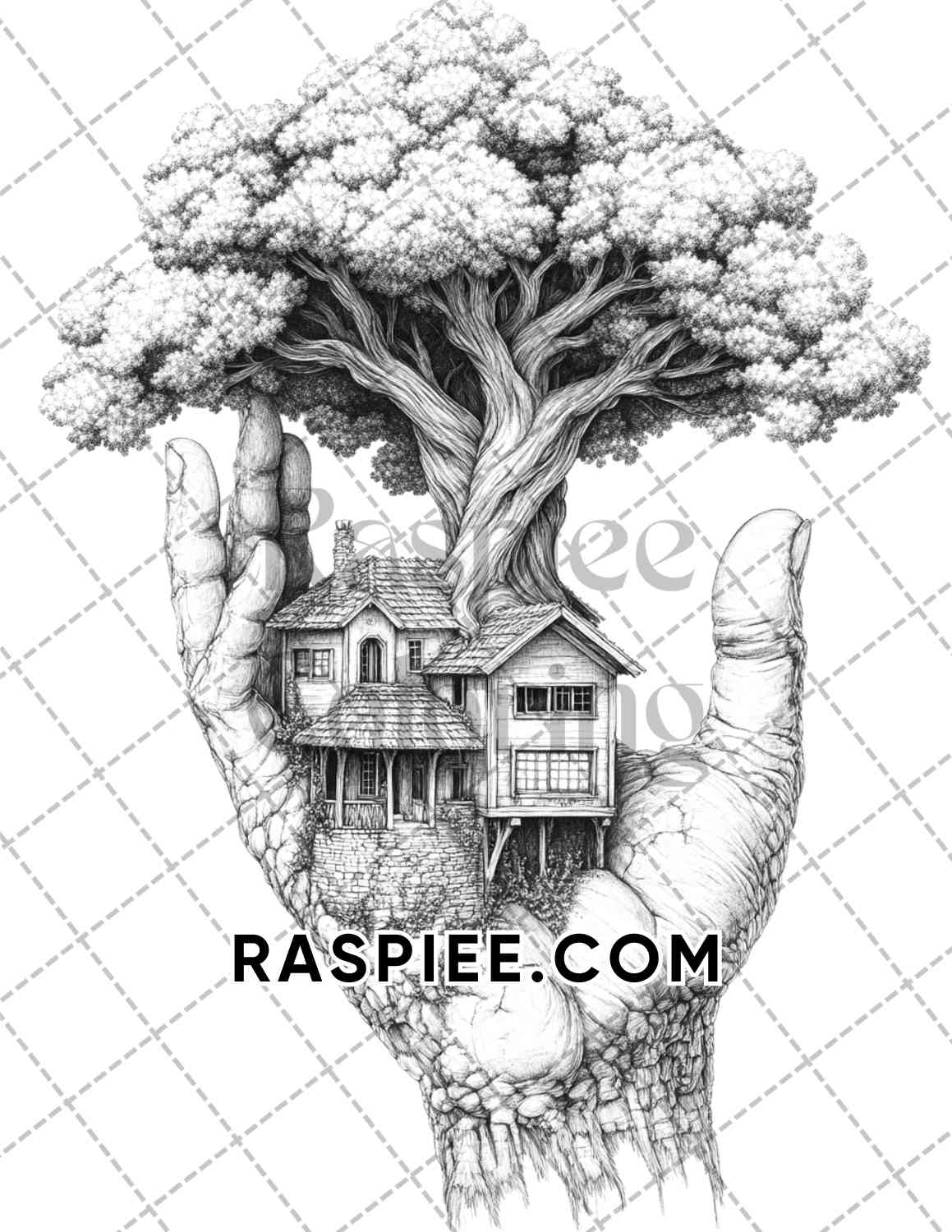 Surreal World Adult Coloring Pages Printable PDF Instant Download