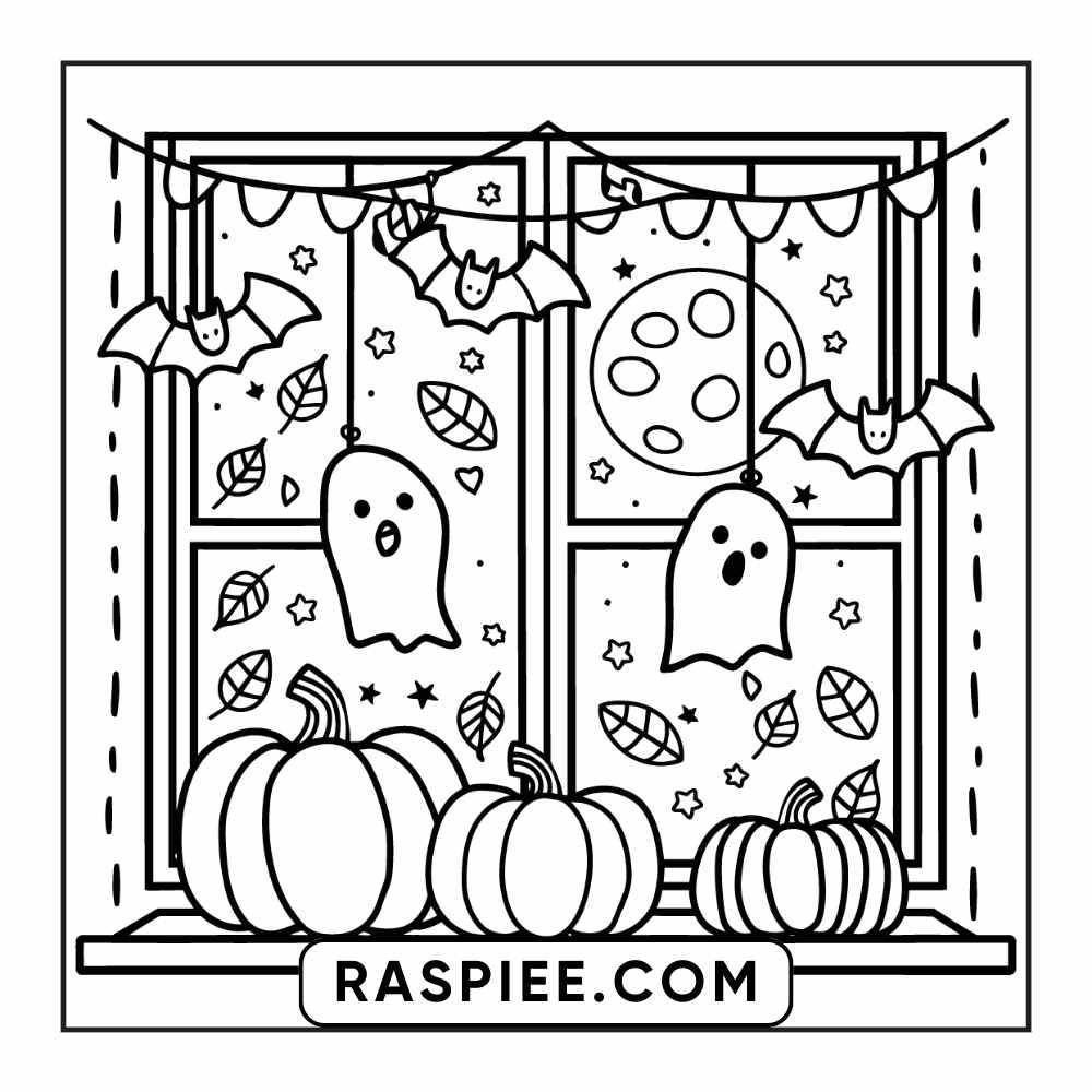 84 Cozy Halloween Bold & Easy Coloring Pages Printable PDF Instant Download - RASPIEE