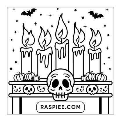 100 Bold and Easy Cute Halloween Coloring Pages Printable PDF Instant Download - RASPIEE