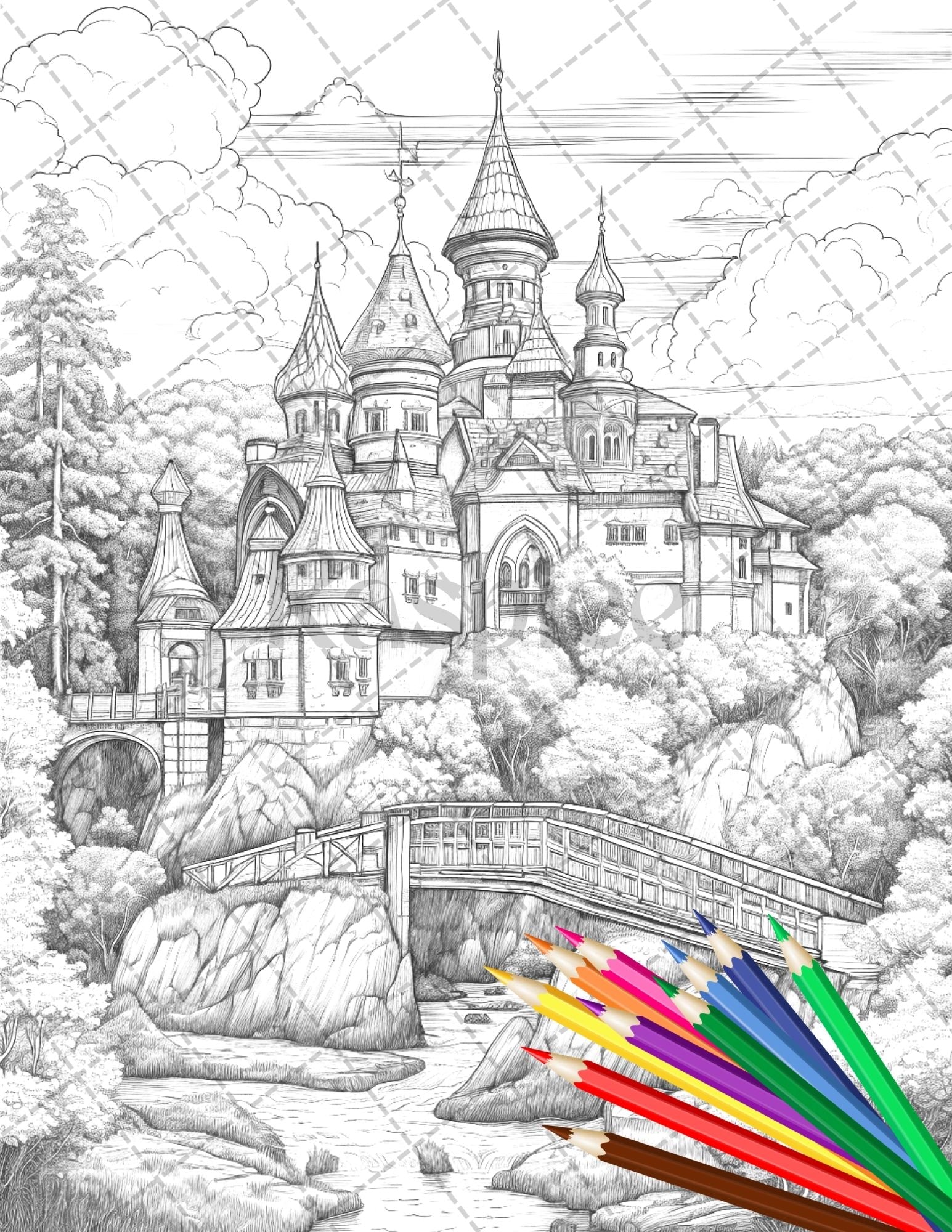 Cities Houses Castles II Coloring Book for Adults Coloring Books Sketches  of the World Coloring Book Houses Coloring Book Landscapes A4 105 P. 