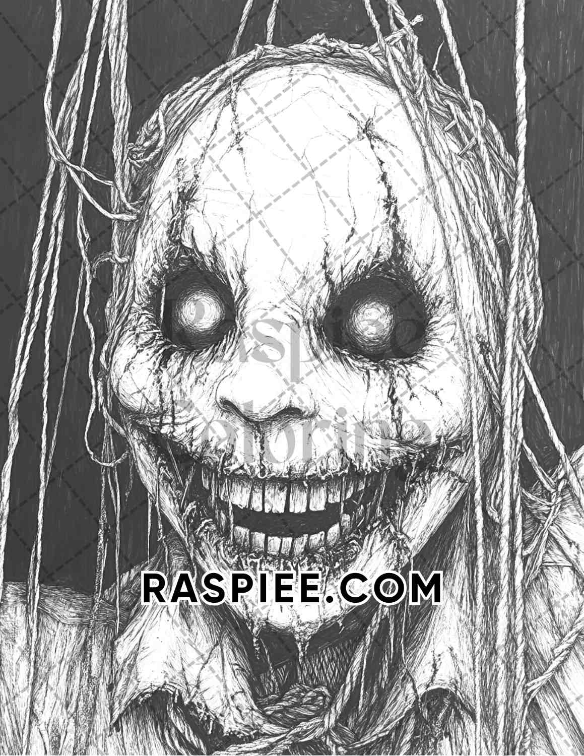 Nightmarish Creatures Halloween Adult Coloring Pages Printable PDF Instant Download