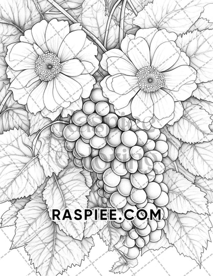 Fall Flowers Adult Coloring Pages Printable PDF Instant Download - RASPIEE