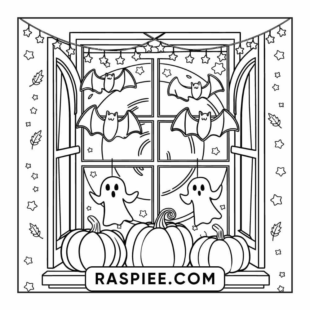 84 Cozy Halloween Bold & Easy Coloring Pages Printable PDF Instant Download - RASPIEE