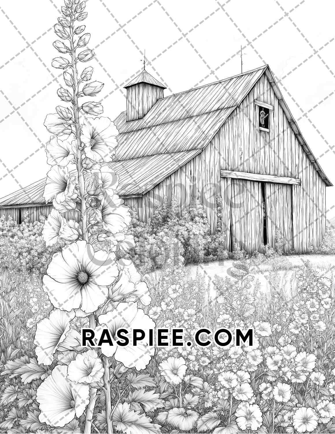 Fall Flowers Adult Coloring Pages Printable PDF Instant Download - RASPIEE