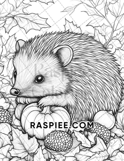 Hello Autumn Adult Coloring Pages Printable PDF Instant Download - RASPIEE