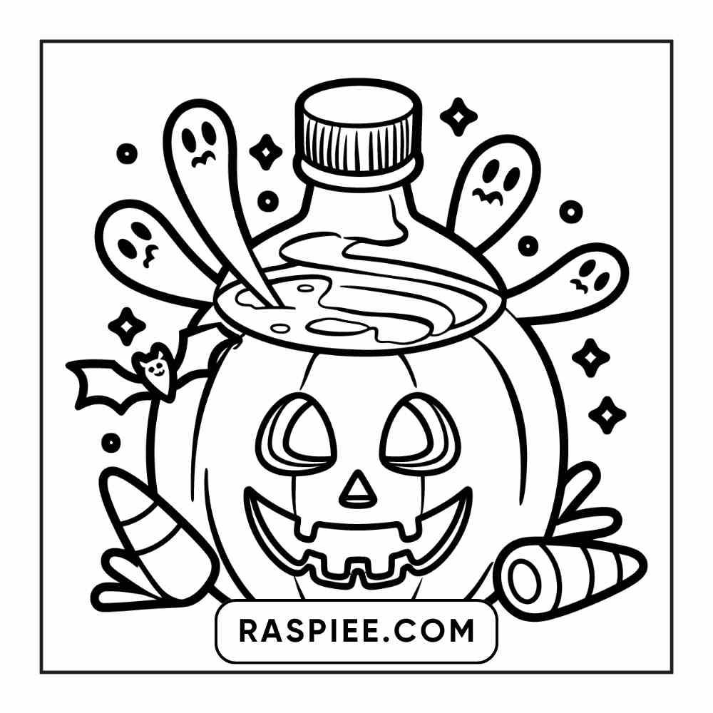 100 Bold Easy Spooky Food & Drinks Coloring Pages Printable PDF Instant Download - RASPIEE