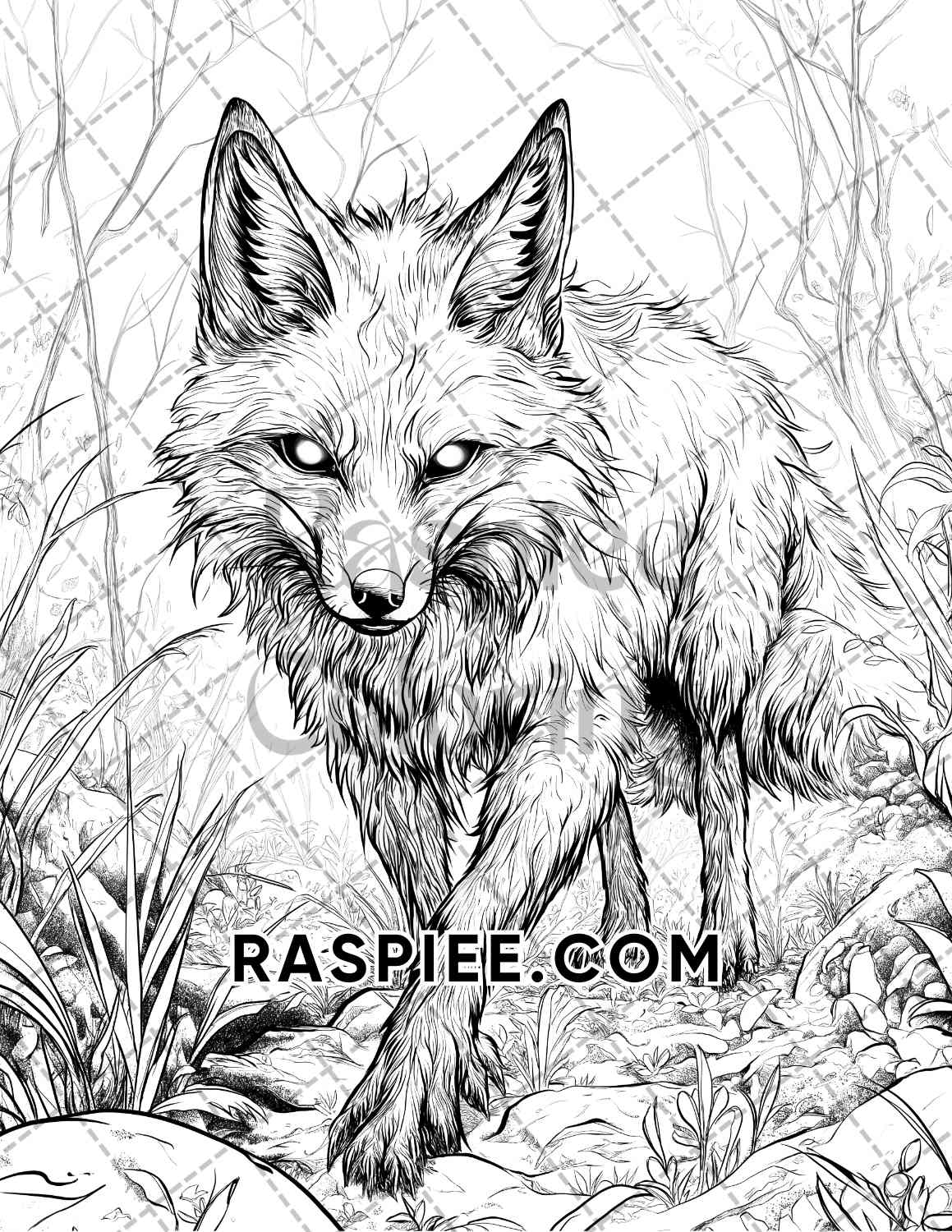 Horror Animals Halloween Adult Coloring Pages Printable PDF Instant Download