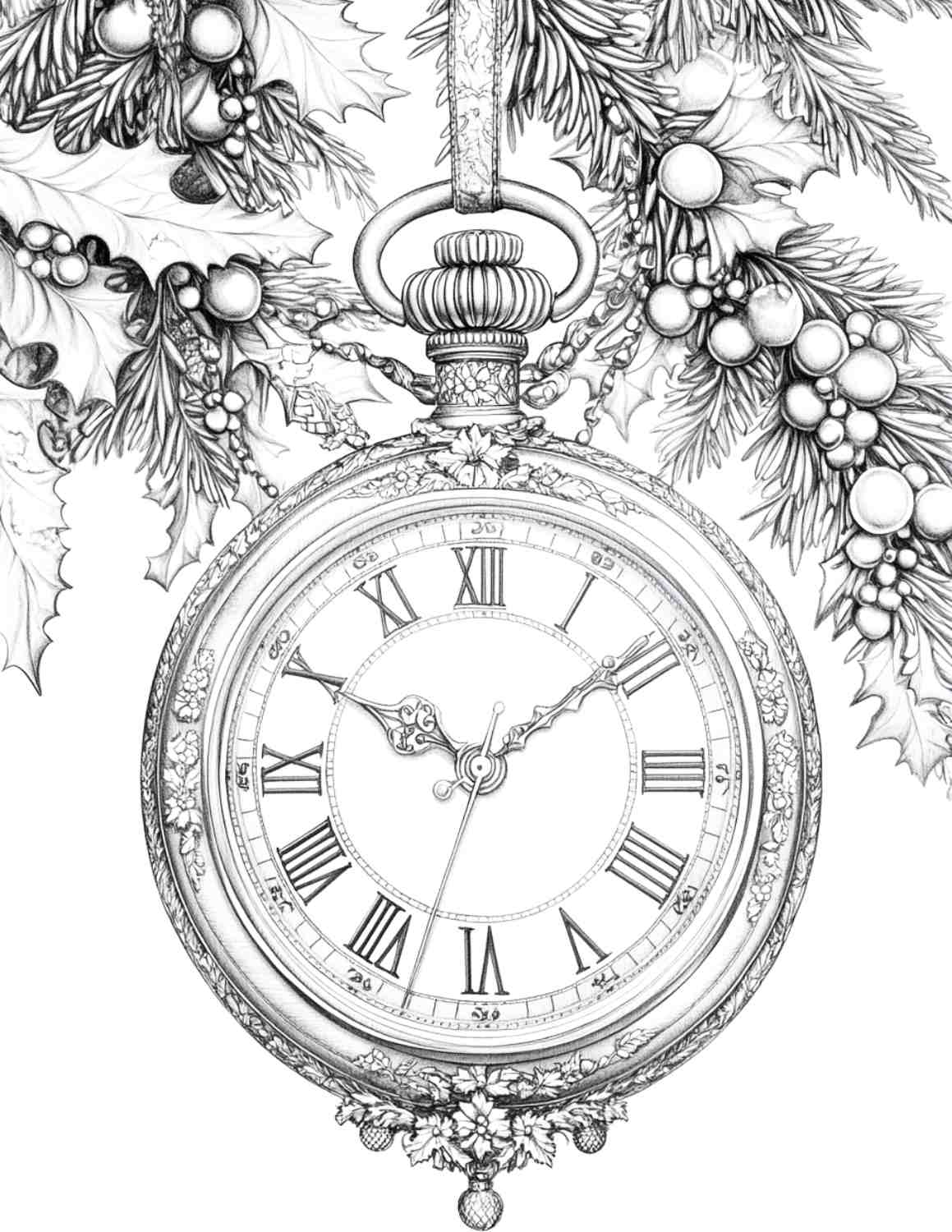 Steampunk Christmas Adult Coloring Pages Printable PDF Instant Download