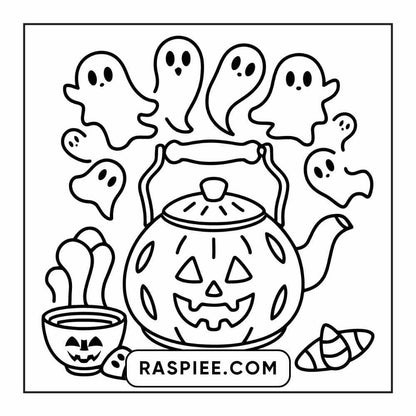 100 Bold Easy Spooky Food & Drinks Coloring Pages Printable PDF Instant Download - RASPIEE