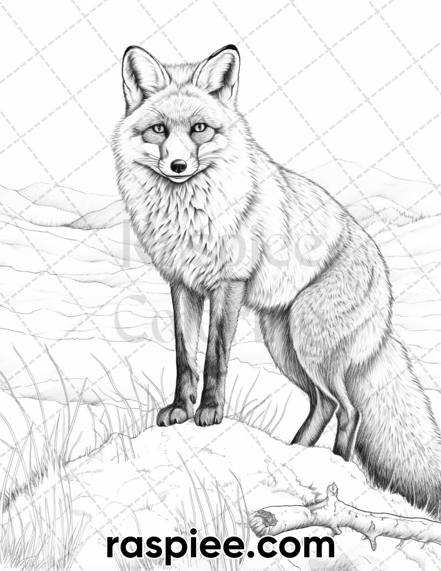 55 Winter Wildlife Grayscale Coloring Pages for Adults, Printable PDF Instant Download