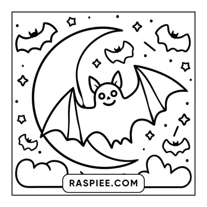 100 Bold and Easy Cute Halloween Coloring Pages Printable PDF Instant Download - RASPIEE