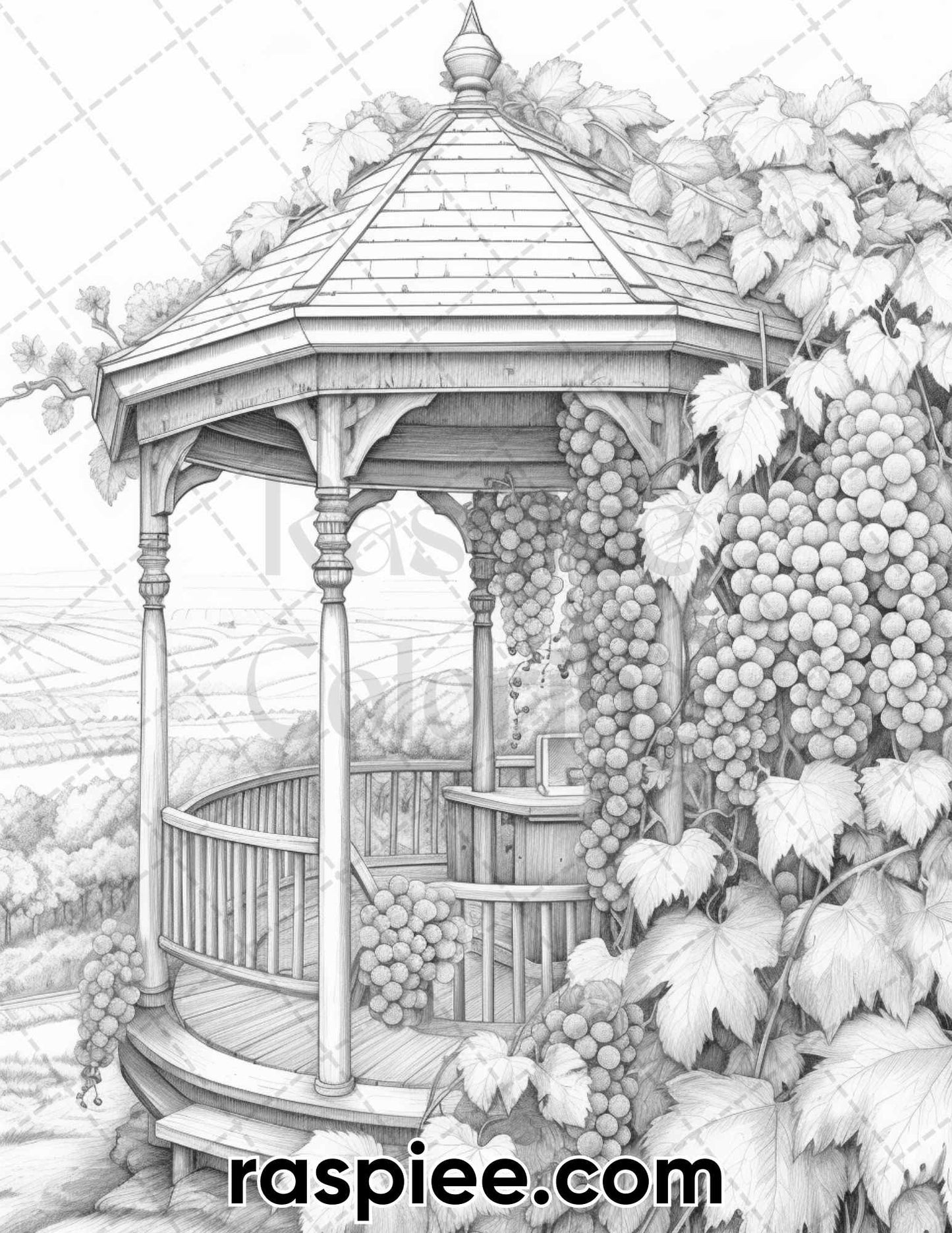 adult coloring pages, adult coloring sheets, adult coloring book pdf, adult coloring book printable, grayscale coloring pages, grayscale coloring books, spring coloring pages for adults, spring coloring book pdf, landscapes coloring pages, spring vineyard coloring pages