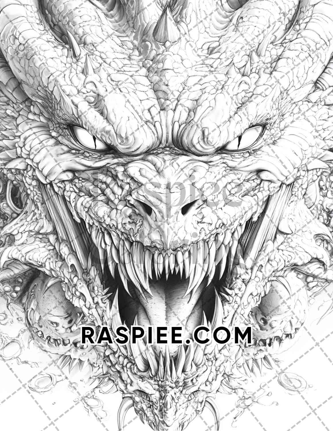 Horror Demons Halloween Adult Coloring Pages Printable PDF Instant Download