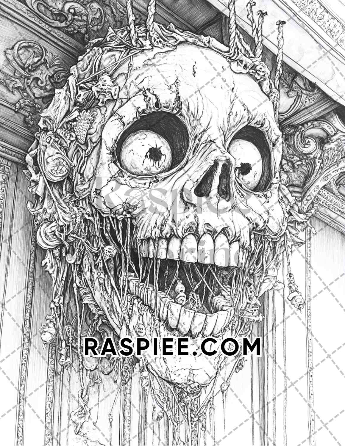 Nightmarish Creatures Halloween Adult Coloring Pages Printable PDF Instant Download