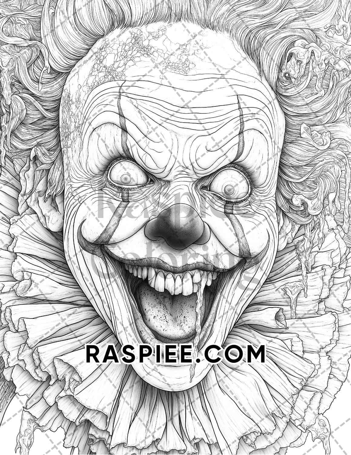 Halloween Surreal Adult Coloring Pages Printable PDF Instant Download - RASPIEE