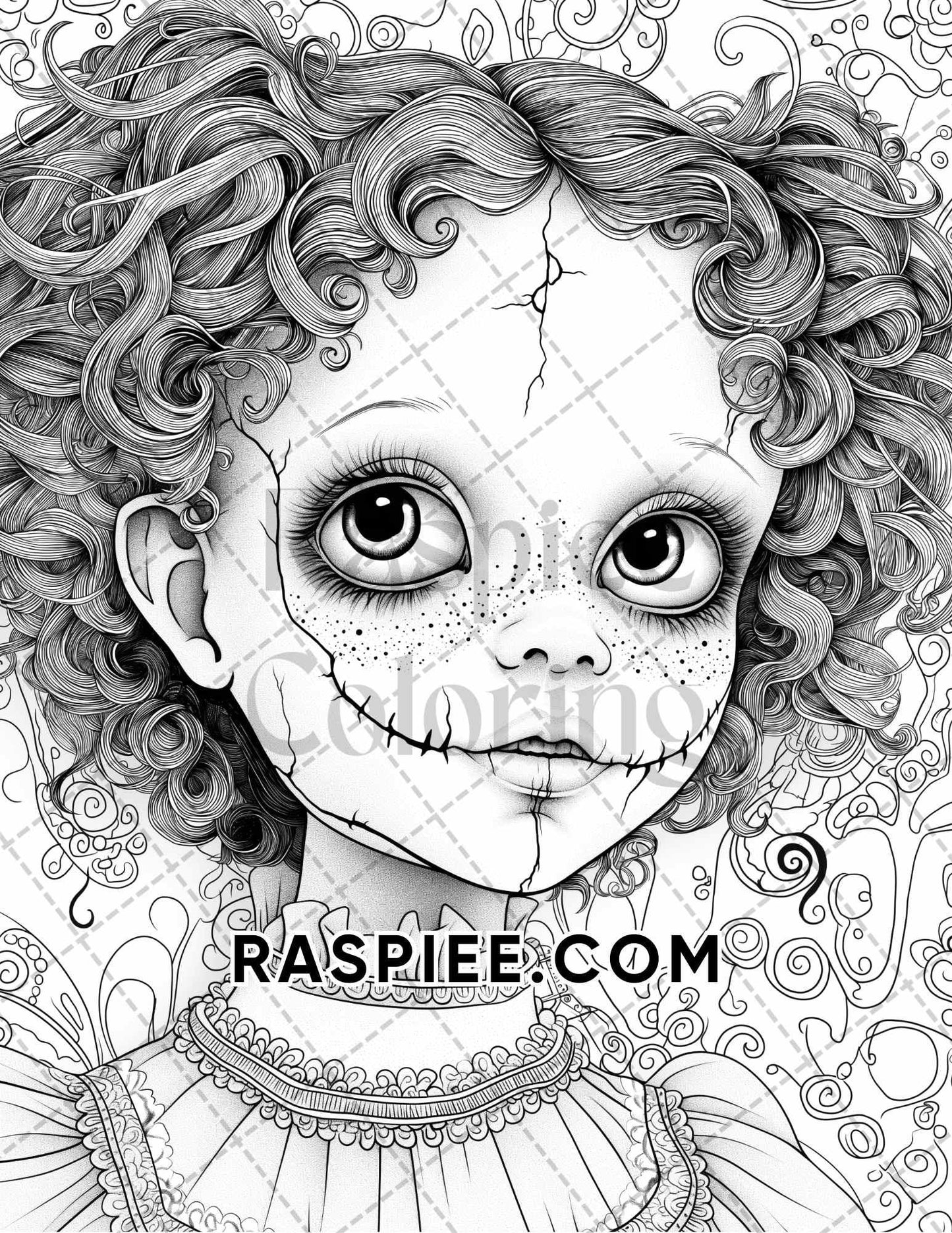 50 Spooky Monsters Halloween Adult Coloring Pages Printable PDF Instant Download