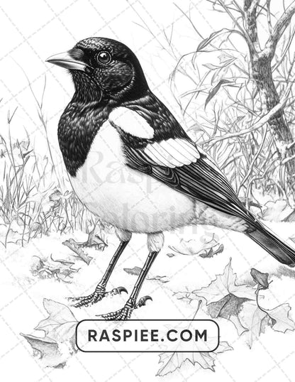 80 Winter Birds Adult Coloring Pages